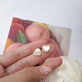 Heart Earrings for Women Sterling Silver Hypoallergenic Fritillary Heart Shaped  Stud Earring