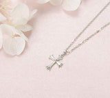 925 Sterling Silver  Cross  Pendant Necklace Fine Jewelry for Women Girls