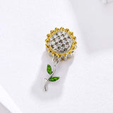 925 Sterling Silver Sunflower Charm for Women Snake Bracelet Charm