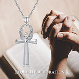 Ankh Necklace 925 Sterling Silver Cross Pendant Jewelry Gifts for Women