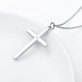 S925 Sterling Silver Classic Cross Inspirational Pendant Necklace