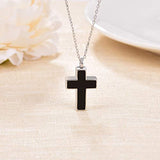 925 Sterling Silver Cross Necklace Urn Cremation Keepsake Memorial Pendant Jewelry for Ashes