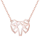 Geometric Origami Elephant Necklace