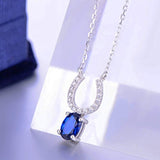 925 Sterling Silver Birthstone Gemstone CZ Halo Pendants Necklace Women