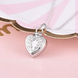 925 Sterling Silver Heart Cremation Jewelry Keepsake Angel Urn Necklace for Ashes : Forever in My Heart