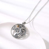 Giraffe Necklace S925 Sterling Silver Tree of Life Necklace with Love Heart Lock Cute Animal Giraffe Jewelry Gifts for Women Mom