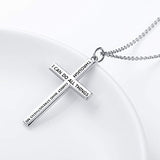 S925 Sterling Silver Classic Cross Inspirational Pendant Necklace