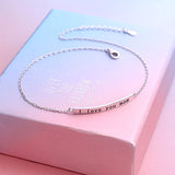 I Love You Mom Anklet For Women S925 Sterling Silver Adjustable Foot Anklet