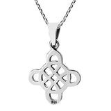 Quaternary Celtic Knot Cross 925 Sterling Silver Pendant Necklace