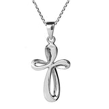 Modern Infinity Loop Cross 925 Sterling Silver Pendant Necklace