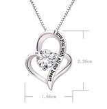 Sterling Silver I Love You with All My Heart Love Heart Cubic Zirconia Necklace