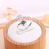 S925 Sterling Silver Compass Anchor Adjustable Ring Inspirational Gift for Women