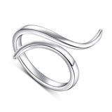 S925 Sterling Silver Adjustable Wrap Open Rings