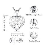 925 Sterling Silver Urn Necklace for Ashes Tree of Life Ashes Necklace Jewelry Cremation Memorial Cremation Keepsake Pendant Gifts for Women Girl