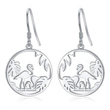 Silver Flamingo Drop Earrings