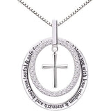 Silver Cubic Zirconia Cross Pendant Necklace