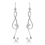  Treble G Clef Musical Note Music Lover Curvy Design Dangle Hook Earrings