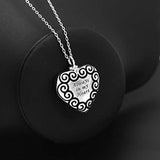 Sterling Silver Heart Cremation Jewelry Big Urn Pendant Memorial Necklace Ashes Keepsake Necklaces for Women Men