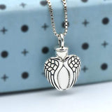 Angel Wings Cremation Jewelry 925 Sterling Silver Urn Necklace for Ashes