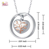 Cremation Jewelry 925 Sterling Silver Tree of Life Urn Necklace for Ashes Keepsake Pendant Necklace