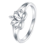 925 Sterling Silver Lotus Ring Makes People Calm Ring
