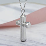 Cremation Cross Urn Pendant Necklace Sterling Silver Exquisite Ashes Keepsake Memorial Jewelry