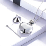 “Forever in my heart” Sterling Silver Heart Urn Memorial Necklace | Cremated Ashes Pendant Holder