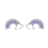  Silver Rainbow Stud Earrings