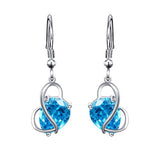 CZ Butterfly Wing Simple Teardrop Dangle Earrings