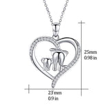 925 Sterling Silver Elephant Necklace Love Heart Mom Necklace for Women New Mom Daughter