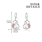 Sterling Silver Cute Sloth Animal Dangle Drop Earrings for Women Girls