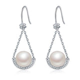 Sterling Silver Pearl Earrings Dangle Teardrop Earrings Bridal Betrothal Jewels