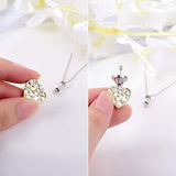 S925 Sterling Silver Cremation Jewelry for Ashes Memorial Gold Tree of Life Keepsake Heart Urn Necklace for Women