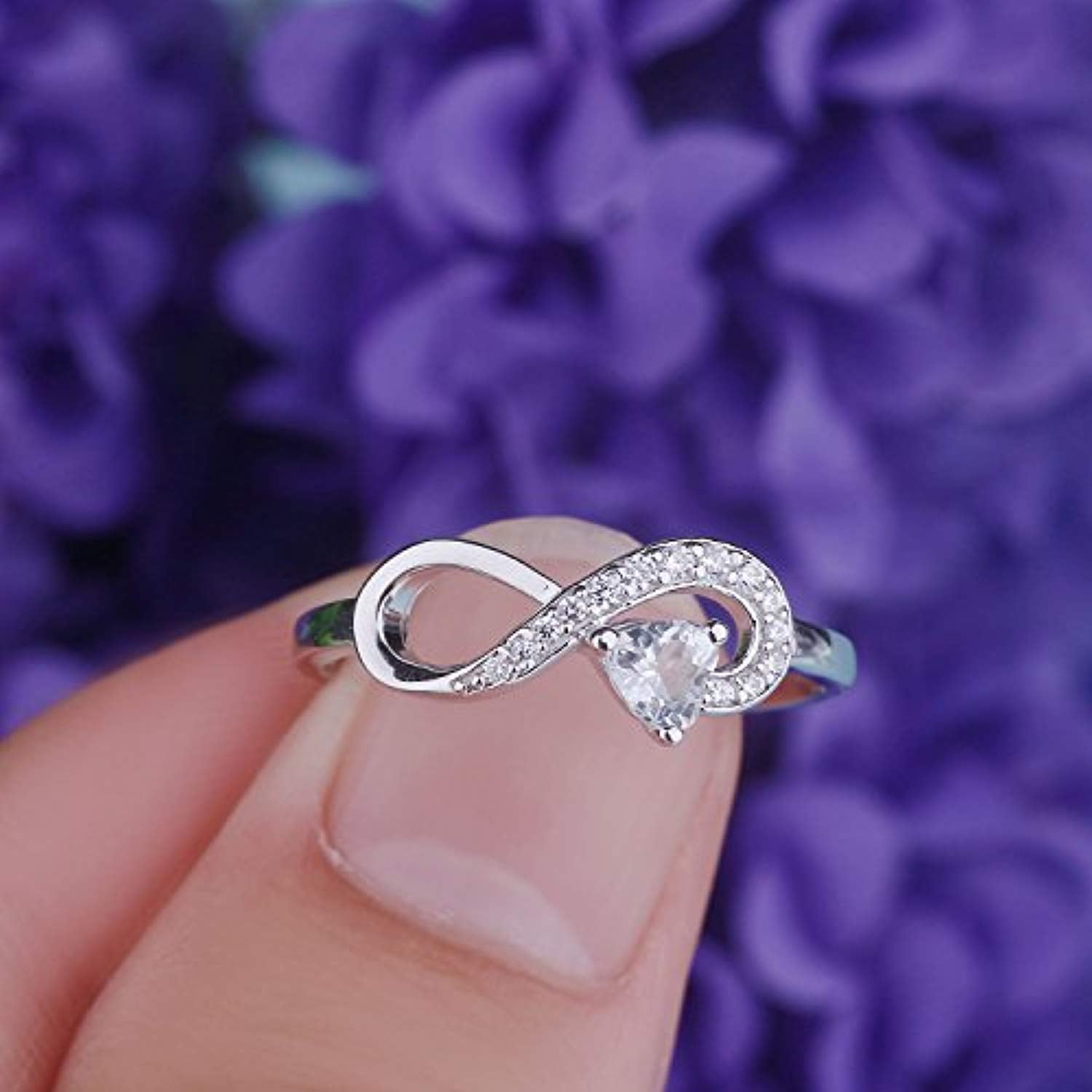 Sterling Silver BFF Friendship Infinity Ring with 2 - 7 Stones | Best  friend rings, Friend jewelry, Bff jewelry