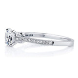 Sterling Silver Round Cubic Zirconia CZ Solitaire Promise Engagement Ring