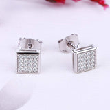 14K White Gold CZ Stud Earrings for Women