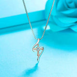 Sterling Silver Cross CZ Tiny S Necklaces for Women Rose Gold Plated Necklace