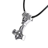 Silver Mjolnir Thor's Hammer Pendant Necklace