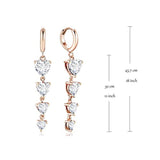 Drop Dangle Earrings Plated With Rose Gold Created Ruby/CZ Cubic Zirconia Jewelry Gift for Women Girls