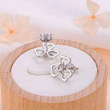 Sterling Silver Celtic Knot Hearts Ear Jacket Earrings Back Ear Cuffs Chic Stud Earring