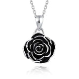 925 Sterling Silver Rose Flower Pendant Necklace Jewelry for Women Girls