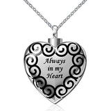 Sterling Silver Heart Cremation Jewelry Big Urn Pendant Memorial Necklace Ashes Keepsake Necklaces for Women Men