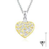 Silver Cremation Jewelry for Ashes Memorial Gold Tree of Life Keepsake Heart Urn Necklace