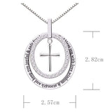 Sterling Silver May God bless you with love wisdom & strength and keep you joyful & safe for always Cubic Zirconia Cross Pendant Necklace