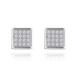 14K White Gold CZ Stud Earrings for Women