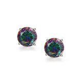 Round Cubic Zirconia Brilliant Cut AAA CZ Solitaire Stud Earrings Sterling Silver Screwback