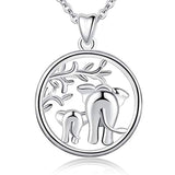  Silver Lucky Elephant Tree of Life Forever Love Pendant Necklace