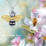 Cremation Jewelry  925 Sterling Silver Bee Pendant Urn necklaces for Women