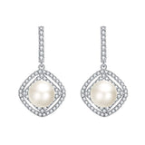 Bridal Rhombus Dangle Earrings