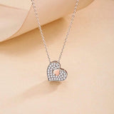 925 Sterling Silver  Love Heart Pendant Necklace Cubic Zirconia CZ Fine Jewelry Gifts for Women Girls Mom Her with Gorgeous Jewelry